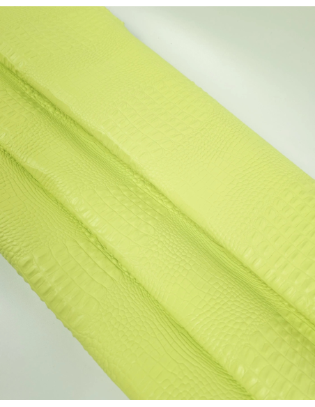 Sunny Lime Crocodile Alligator Leather Embossed Texture Amazing Relief OZ 2018 V2