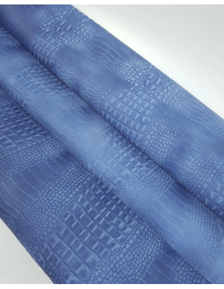 Parisian Blue Vintage Pull Up Crocodile Alligator Leather Embossed Texture Amazing Relief OZ 2018 V2