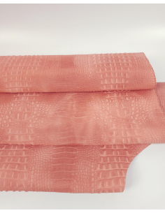 Coral Haze Vintage Pull Up Crocodile Alligator Leather Embossed Texture Amazing Relief OZ 2018 V2 2