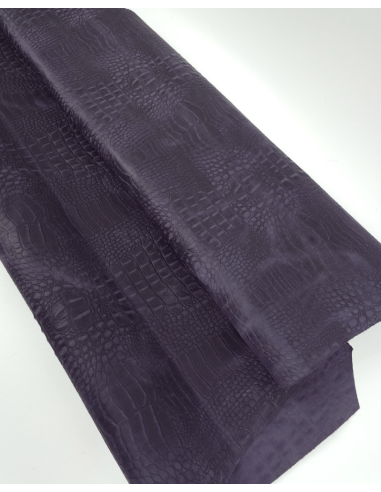 Purple Velvet Vintage Pull Up Crocodile Alligator Leather Embossed Texture Amazing Relief OZ 2018 V2