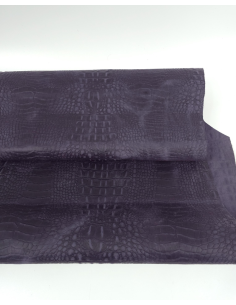 Purple Velvet Vintage Pull Up Crocodile Alligator Leather Embossed Texture Amazing Relief OZ 2018 V2 2
