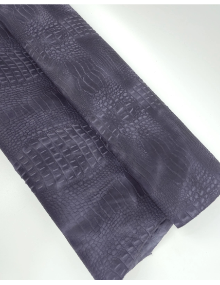 Purple Sage Vintage Pull Up Crocodile Alligator Leather Embossed Texture Amazing Relief OZ 2018 V2