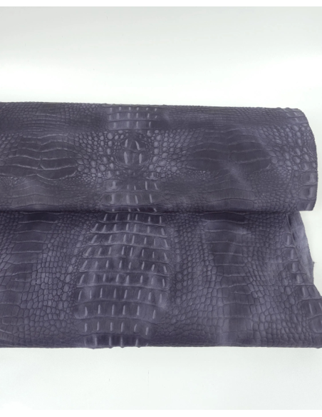 Purple Sage Vintage Pull Up Crocodile Alligator Leather Embossed Texture Amazing Relief OZ 2018 V2