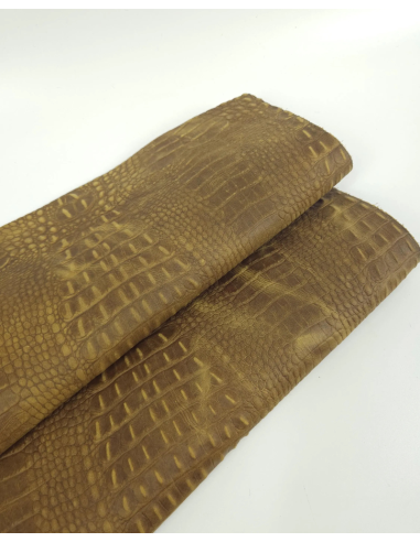 Breen Vintage Pull Up Crocodile Alligator Leather Embossed Texture Amazing Relief OZ 2018 V2