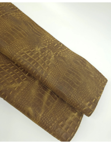Breen Vintage Pull Up Crocodile Alligator Leather Embossed Texture Amazing Relief OZ 2018 V2
