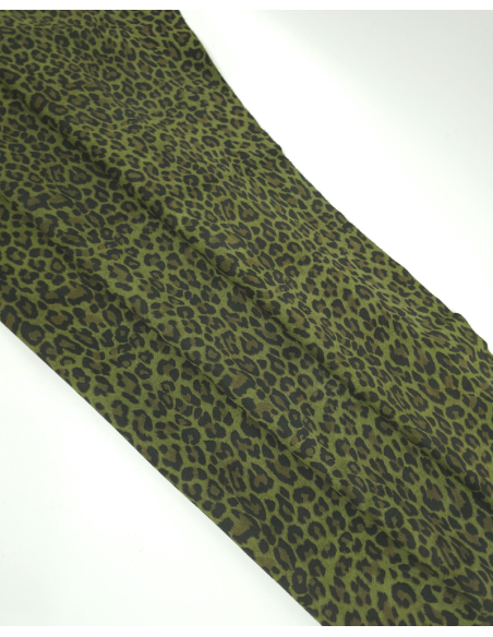 Cedar Green Leopard Acid Printed Soft Leather