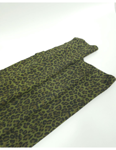 Cedar Green Leopard Acid Printed Soft Leather