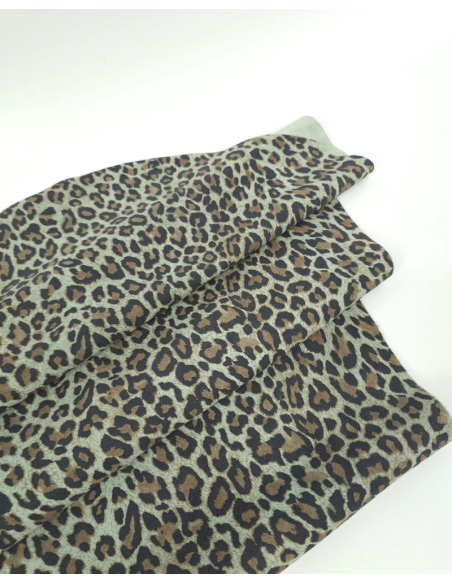 Surf Spray Leopard Acid Printed Soft Leather
