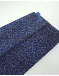 Classic Blue Leopard Acid Printed Soft Leather