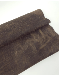 Cocoa Vintage Pull Up Crocodile Alligator Leather Embossed Texture Amazing Relief OZ 2018 V2