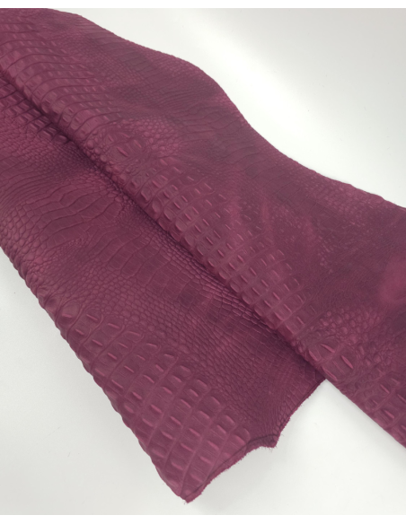 Sangria Crocodile Alligator Leather Embossed Texture Amazing Relief OZ 2018 V2