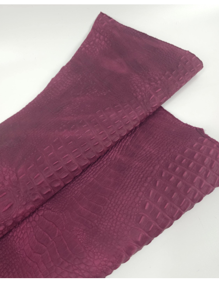 Sangria Crocodile Alligator Leather Embossed Texture Amazing Relief OZ 2018 V2