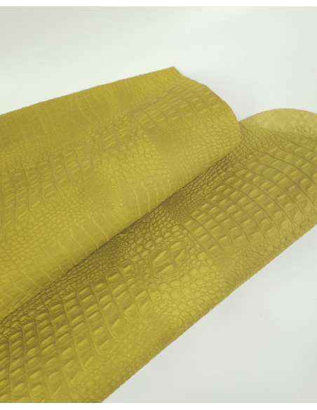 Antique Moss Crocodile Alligator Leather Embossed Texture Amazing Relief OZ 2018 V2