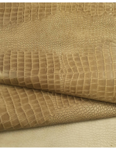 Beige Bicolor Embossed Amazing Relief Croco 0Z 1581
