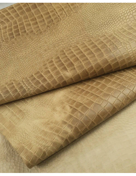 Beige Bicolor Embossed Amazing Relief Croco 0Z 1581