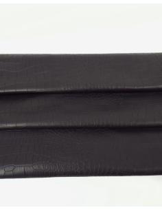 Black Crocodile Alligator Leather Embossed Amazing Relief Leatherforcraft Crock R 2