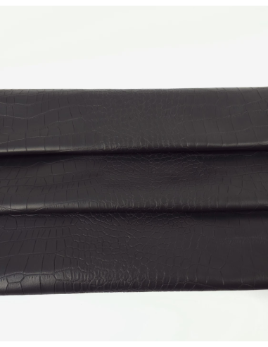 Black Crocodile Alligator Leather Embossed Amazing Relief Leatherforcraft Crock R