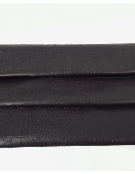 Black Crocodile Alligator Leather Embossed Amazing Relief Leatherforcraft Crock R