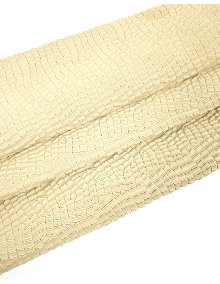 Bleashed Sand Crocodile Alligator Leather Embossed Texture Amazing Relief LFC 2023