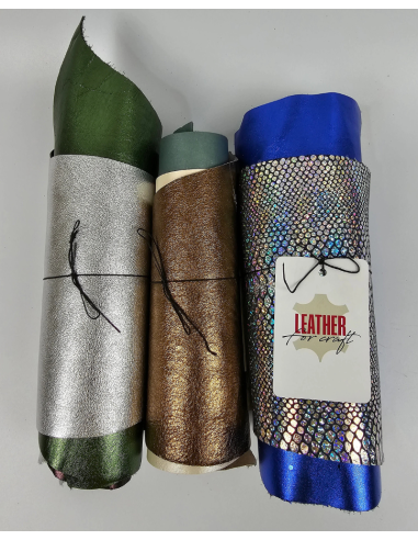 0.5kg: Metallic Scraps | Offcuts | Pieces Leather