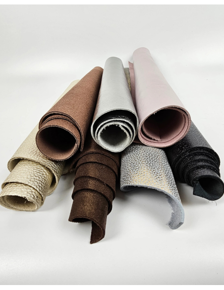 0.5kg: Metallic Scraps | Offcuts | Pieces Leather