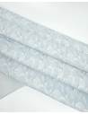 Baby Blue/Grey Latic Soft Flowers Pattern Leather