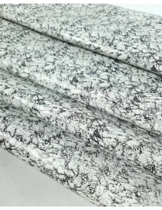 Black and White Andorra Shadow Pattern Printed Leather