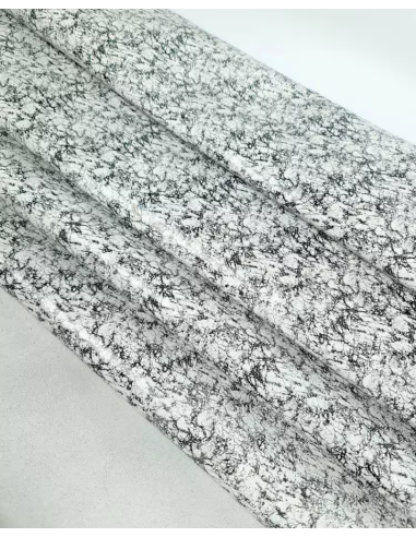 Black and White Andorra Shadow Pattern Printed Leather