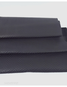 Black Matte Garda Embossed Luxurious Round Natural Soft Leather 2