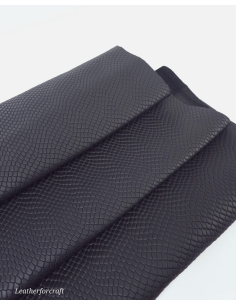 Black Matte Garda Embossed Luxurious Round Natural Soft Leather