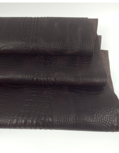 Chocolate Martini Vintage Pull Up Crocodile Alligator Leather Embossed Texture Amazing Relief OZ 2018 V2 2