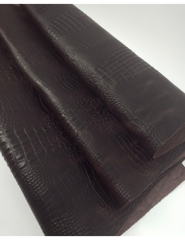 Chocolate Martini Vintage Pull Up Crocodile Alligator Leather Embossed Texture Amazing Relief OZ 2018 V2