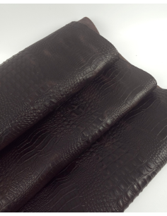 Chocolate Martini Vintage Pull Up Crocodile Alligator Leather Embossed Texture Amazing Relief OZ 2018 V2