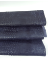 Orion Blue Vintage Pull Up Crocodile Alligator Leather Embossed Texture Amazing Relief OZ 2018 V2