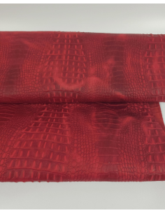 Haute Red Vintage Pull Up Crocodile Alligator Leather Embossed Texture Amazing Relief OZ 2018 V2 2