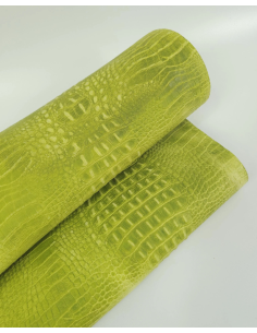 Limeade Vintage Pull Up Crocodile Alligator Leather Embossed Texture Amazing Relief OZ 2018 V2