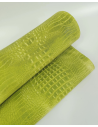 Limeade Vintage Pull Up Crocodile Alligator Leather Embossed Texture Amazing Relief OZ 2018 V2
