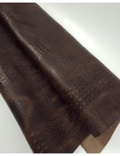 Downtown Brown Vintage Pull Up Crocodile Alligator Leather Embossed Texture Amazing Relief OZ 2018 V2 2
