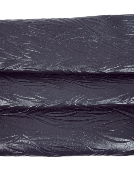Black Metallic Finish Tripoli Palm Crackled Embossed Texture Leather