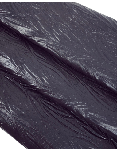 Black Metallic Finish Tripoli Palm Crackled Embossed Texture Leather