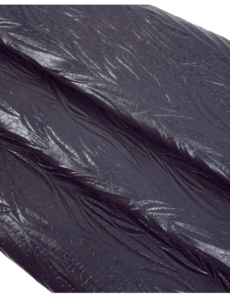 Black Metallic Finish Tripoli Palm Crackled Embossed Texture Leather