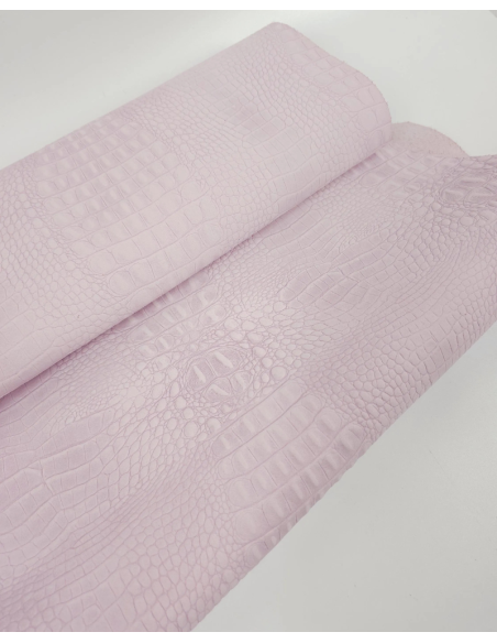 Light Lilac Crocodile Alligator Leather Embossed Texture Amazing Relief OZ 2018 V2