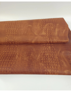 Pumpkin Spice Vintage Pull Up Crocodile Alligator Leather Embossed Texture Amazing Relief OZ 2018 V2 2