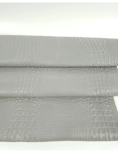 Flint Gray Crocodile Alligator Leather Embossed Texture Amazing Relief OZ 2018 V2