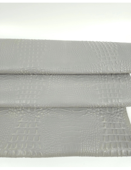 Flint Gray Crocodile Alligator Leather Embossed Texture Amazing Relief OZ 2018 V2