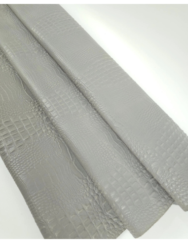 Flint Gray Crocodile Alligator Leather Embossed Texture Amazing Relief OZ 2018 V2