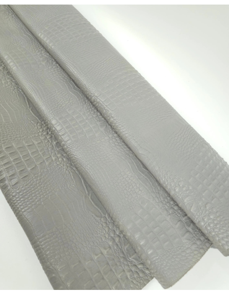 Flint Gray Crocodile Alligator Leather Embossed Texture Amazing Relief OZ 2018 V2