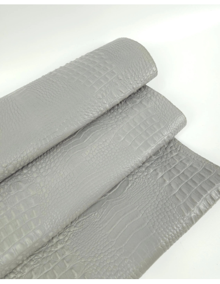 Flint Gray Crocodile Alligator Leather Embossed Texture Amazing Relief OZ 2018 V2