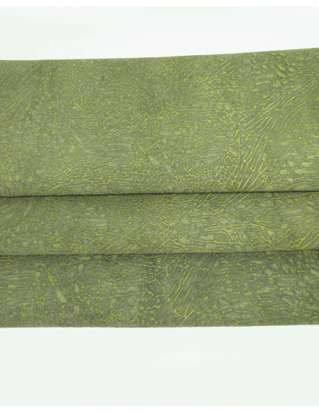 Grey and Lime Elephant Suede Embossed Leather 2021
