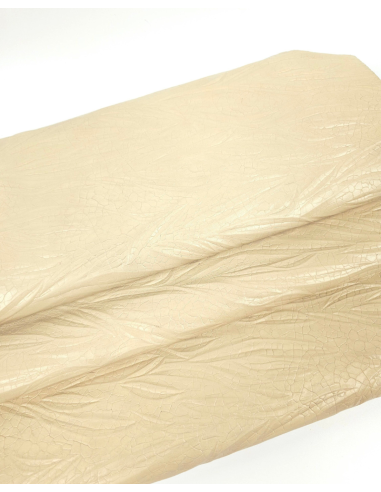 Bleached Sand Tripoli Palm Crackled Embossed Texture Leather
